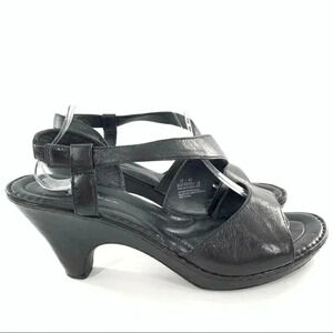 Born crown womens heels size 10 42 M/W black leather comfort coastalgranny